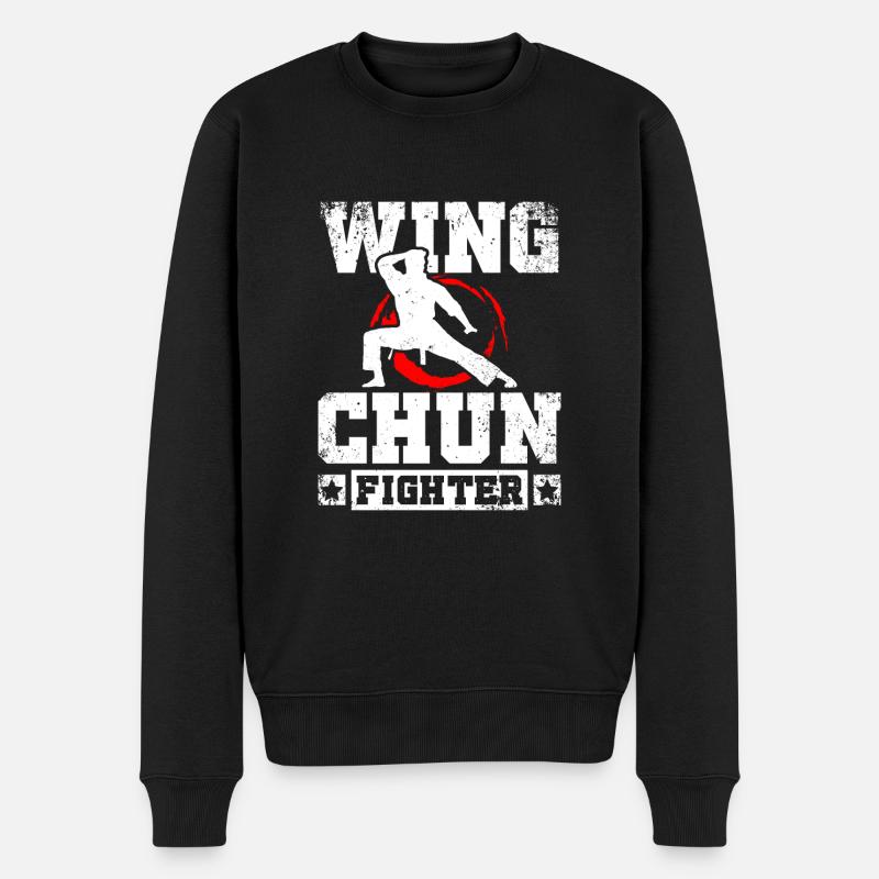 Combattant de Wing chun - Pull Premium bio Homme - noir