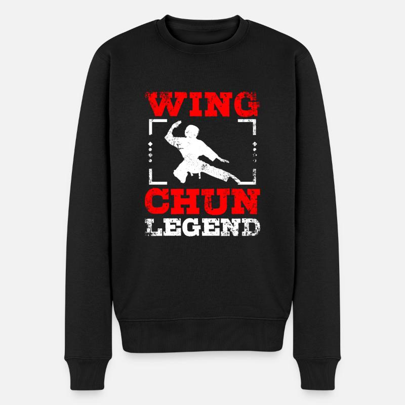 Wing chun Legend - Männer Premium Bio Pullover - Schwarz