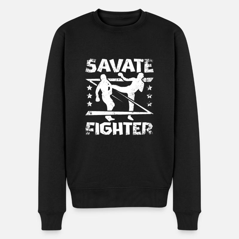 Savate Fighter - Männer Premium Bio Pullover - Schwarz