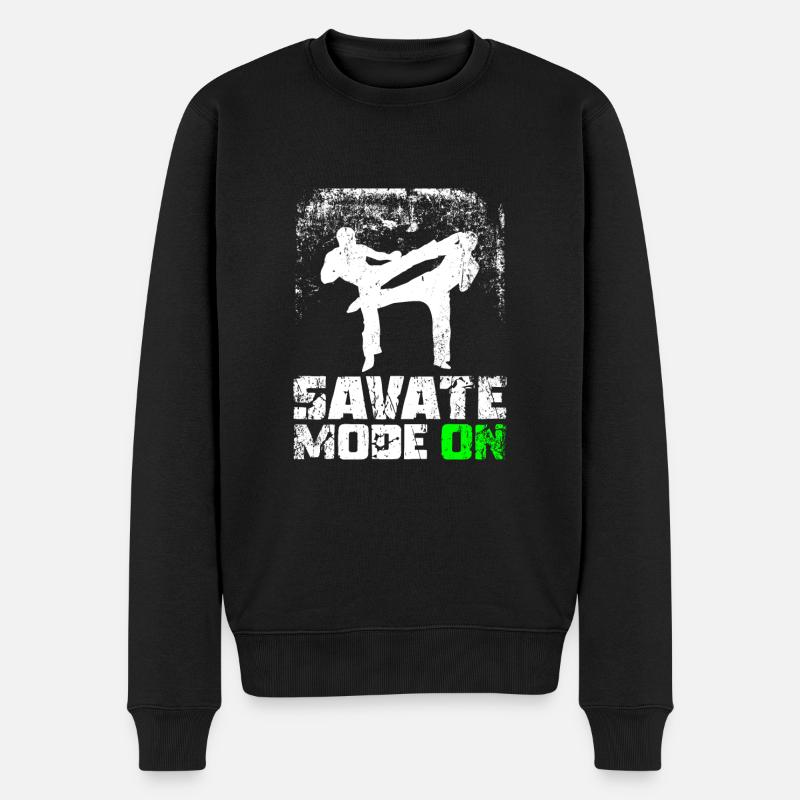 Savate mode on - Männer Premium Bio Pullover - Schwarz