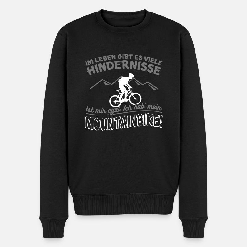 Hindernisse sind egal! Ich hab mein Bike Geschenk - Männer Premium Bio Pullover - Schwarz