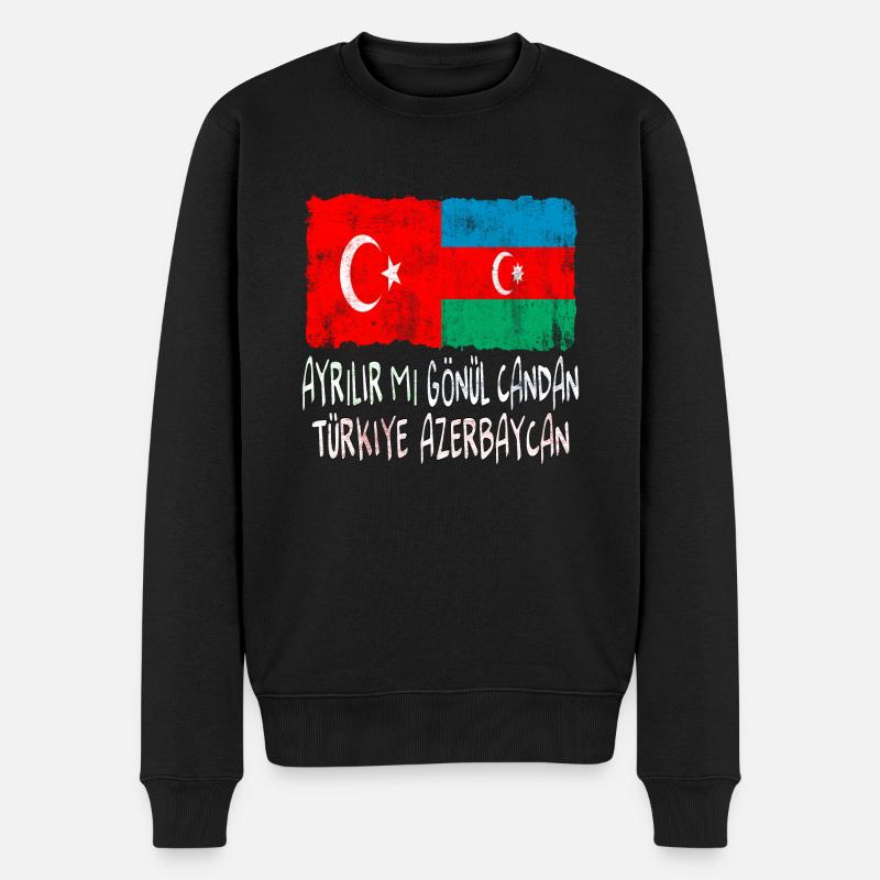 Türkiye Azerbaycan - Männer Premium Bio Pullover - Schwarz