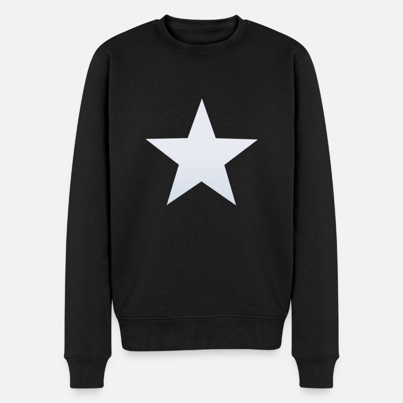 silver white star, silber weißer Stern - Männer Premium Bio Pullover - Schwarz