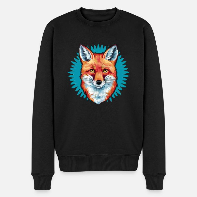 Renard - Illustration - Pull Premium bio Homme - noir