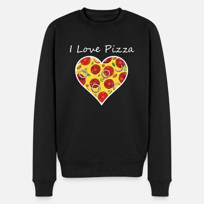 I Love Pizza Hearth - Männer Premium Bio Pullover - Schwarz