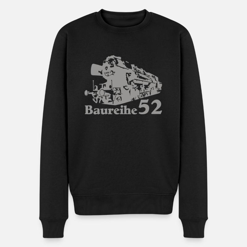 Dampflok Baureihe 52 - Männer Premium Bio Pullover - Schwarz
