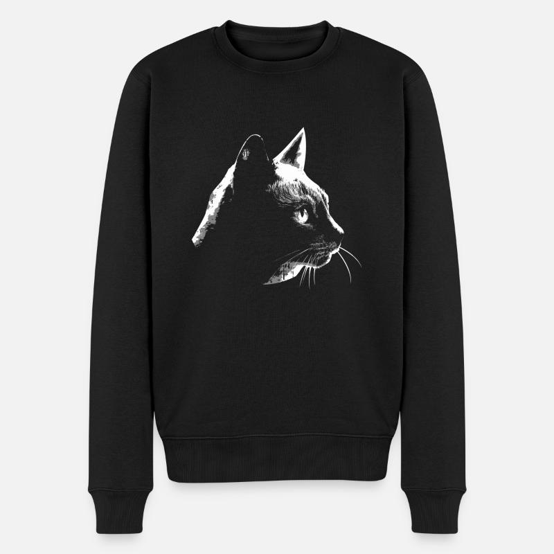 Silhouette de chats - Pull Premium bio Homme - noir