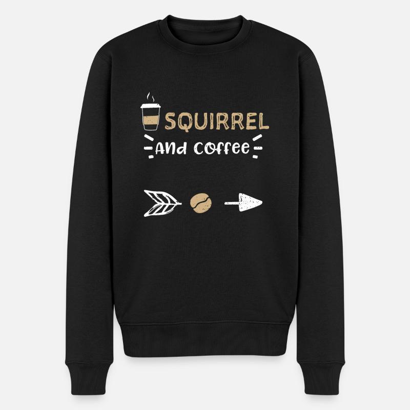 Écureuil Et Café - Café - Pull Premium bio Homme - noir