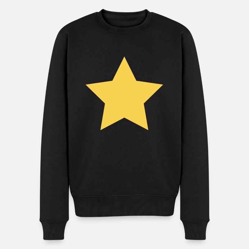 Stern Gelb - Männer Premium Bio Pullover - Schwarz