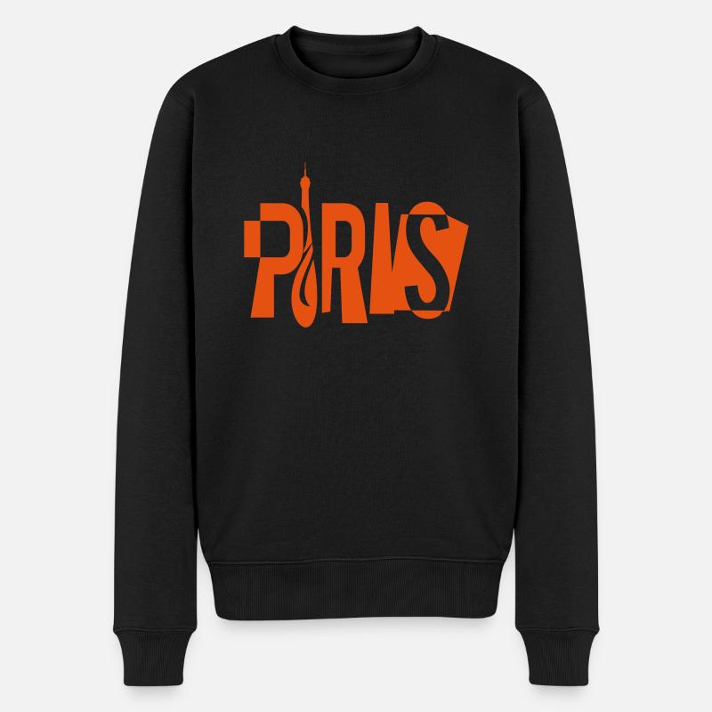 paris-eiffel.ai - Pull Premium bio Homme - noir