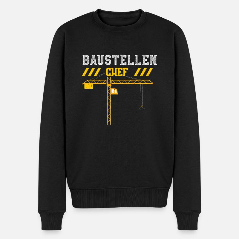 Baustellen Chef - Männer Premium Bio Pullover - Schwarz