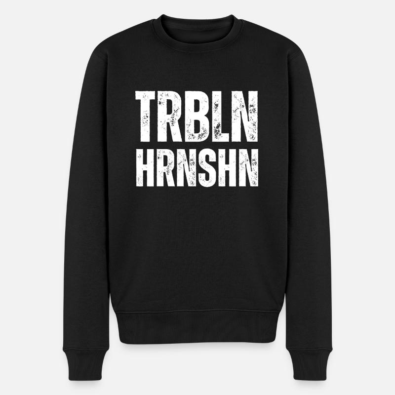 TRBLN HRNSHN - Männer Premium Bio Pullover - Schwarz