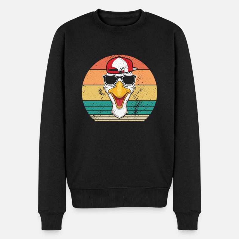 Gans - Männer Premium Bio Pullover - Schwarz