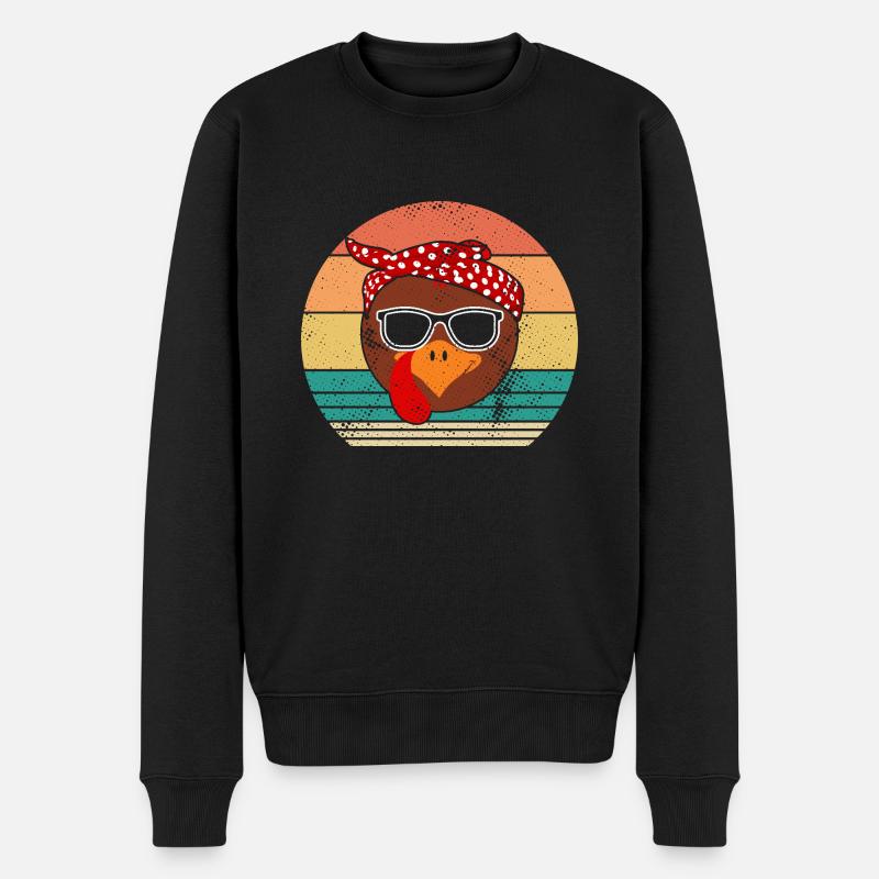 Truthahn - Männer Premium Bio Pullover - Schwarz