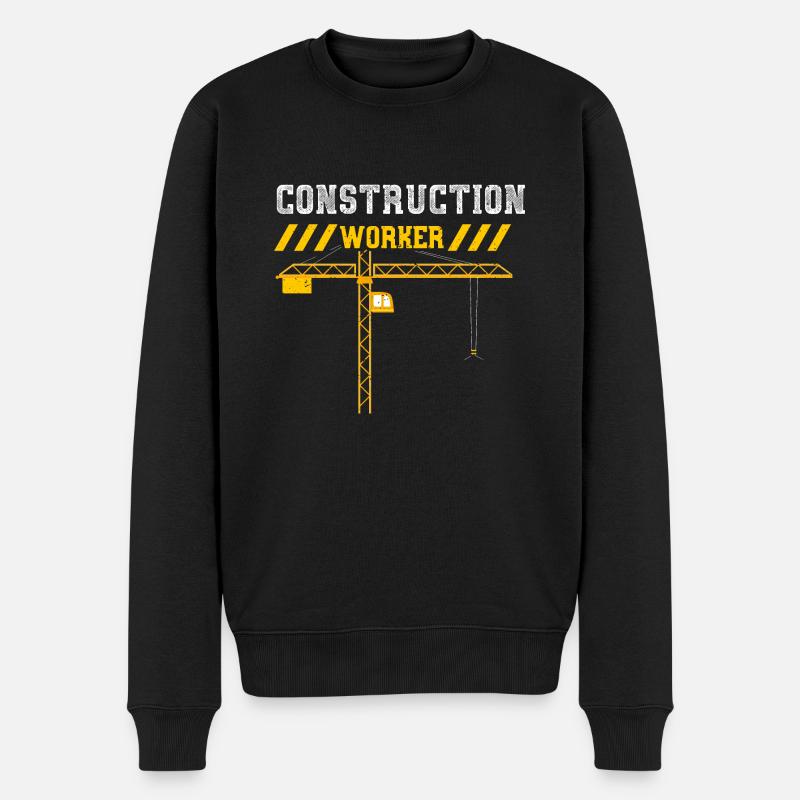 Construction Worker - Männer Premium Bio Pullover - Schwarz