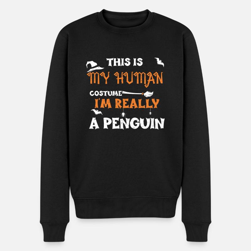 This Is My Human Costume I'm Rea... - Männer Premium Bio Pullover - Schwarz