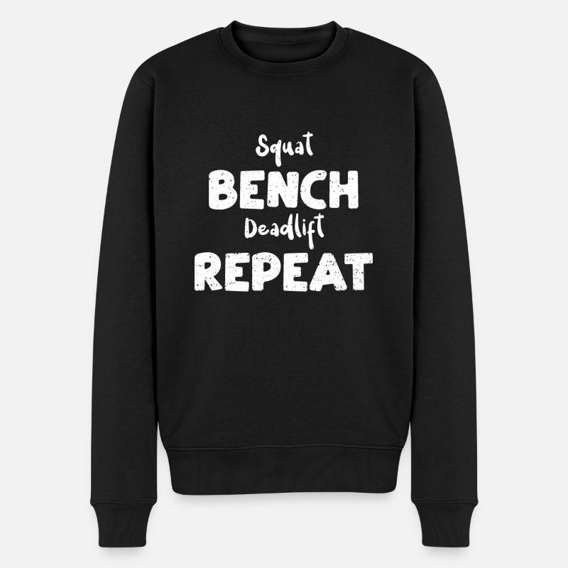 Squat Bench Deadlift Répéter - Pull Premium bio Homme - noir