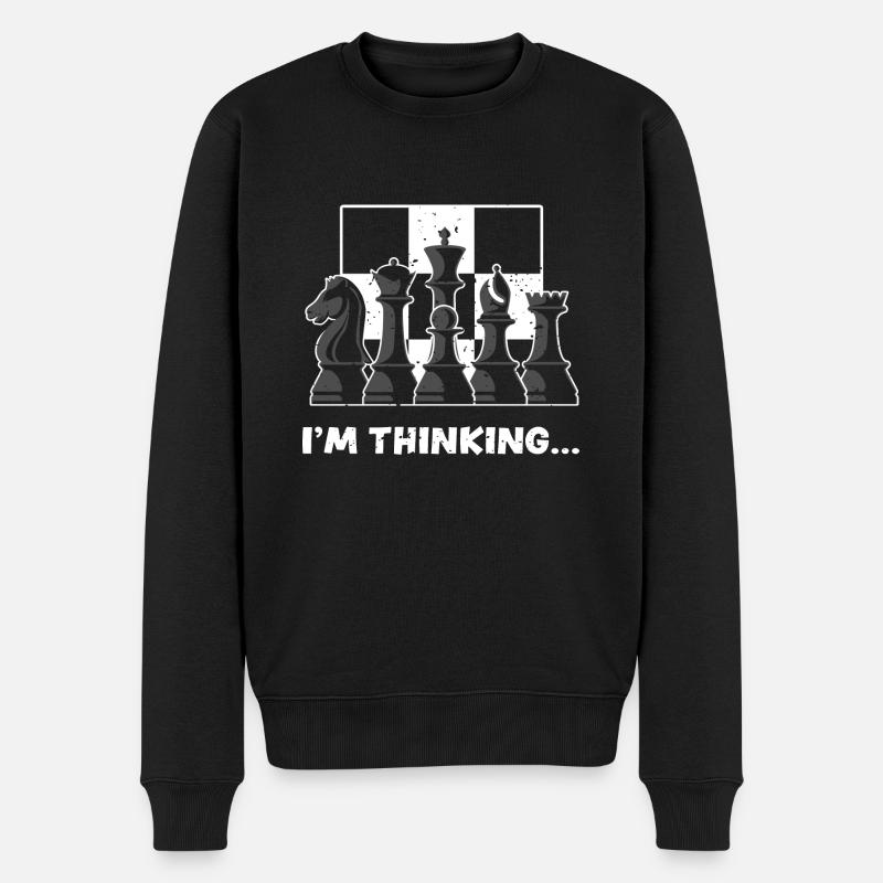 Je pense... - Échecs - Pull Premium bio Homme - noir