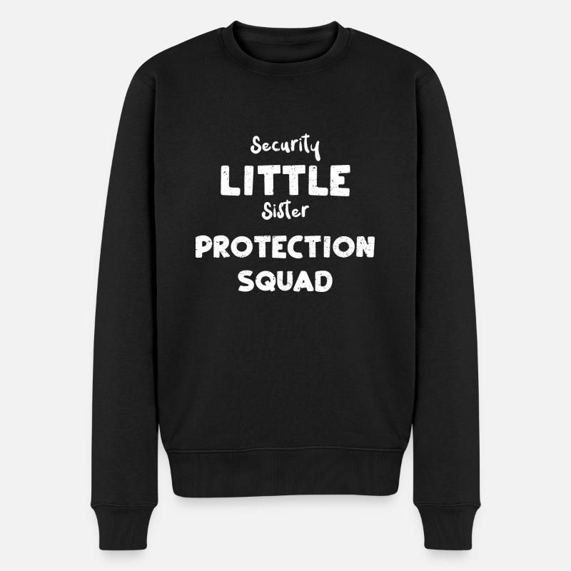 Security Little Sister Protectio... - Männer Premium Bio Pullover - Schwarz