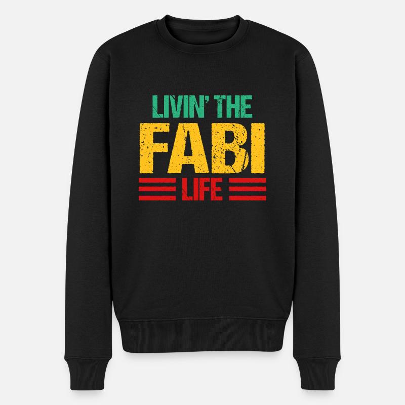 Fabian - Männer Premium Bio Pullover - Schwarz