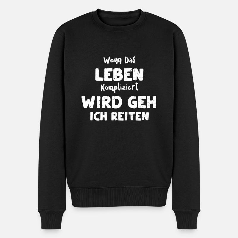 Wenn Das Leben Kompliziert Wird... - Männer Premium Bio Pullover - Schwarz
