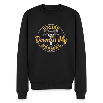 Upside Down Is My Normal - Gym - Männer Premium Bio Pullover - Schwarz - Vorne - Nico (187cm)