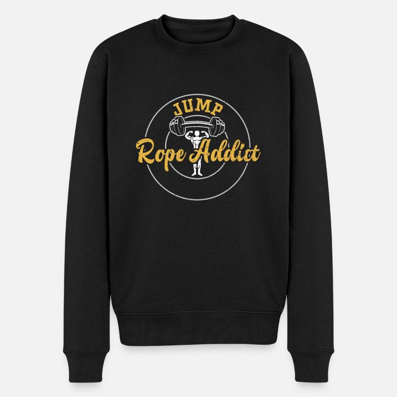 Jump Rope Addict - Gym - Männer Premium Bio Pullover - Schwarz
