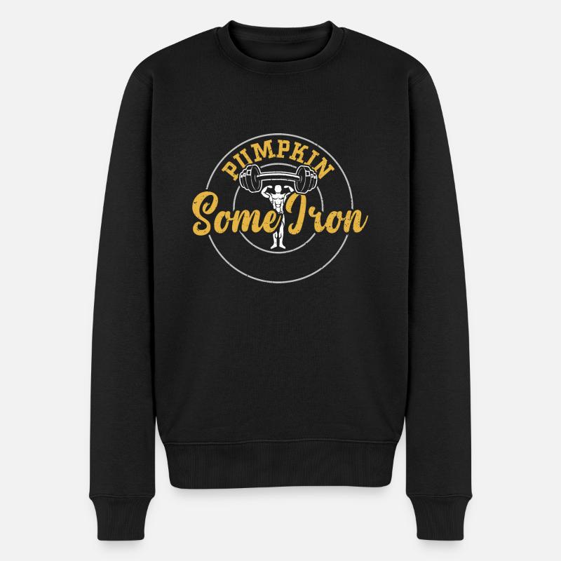 Pumpkin Some Iron - Gym - Männer Premium Bio Pullover - Schwarz