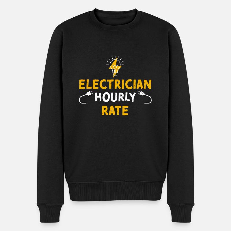 Electrician Hourly Rate - Männer Premium Bio Pullover - Schwarz