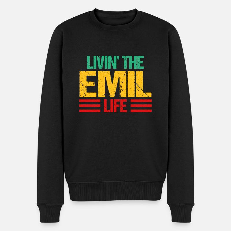 Emil - Männer Premium Bio Pullover - Schwarz