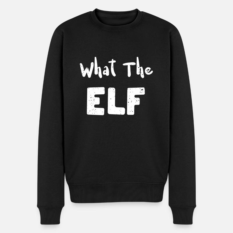What The Elf - Christmas Elf - Männer Premium Bio Pullover - Schwarz