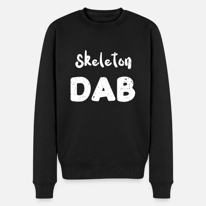 Skeleton Dab - Halloween - Männer Premium Bio Pullover - Schwarz
