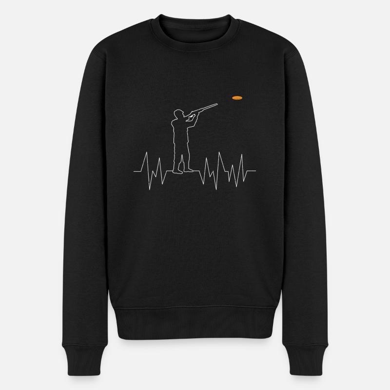 Skeet Shooting Heartbeat - Hobbys - Männer Premium Bio Pullover - Schwarz