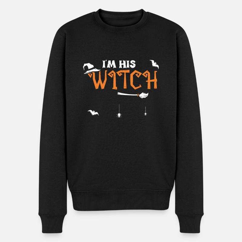 I'm His Witch - Halloween - Männer Premium Bio Pullover - Schwarz