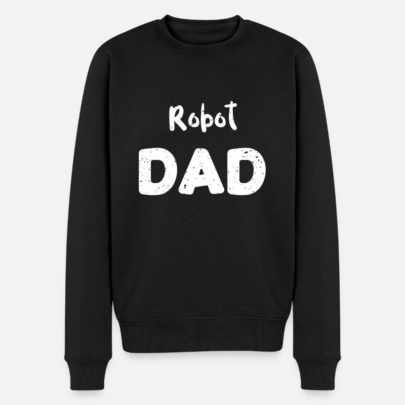 Robot Dad - Dad - Männer Premium Bio Pullover - Schwarz