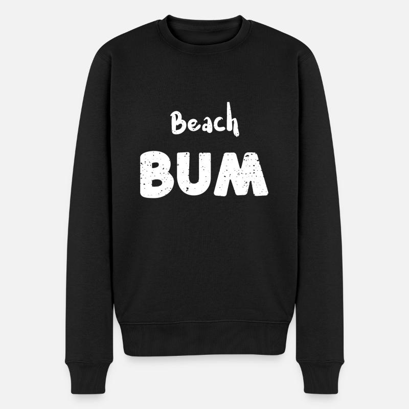 Beach Bum - Beach - Männer Premium Bio Pullover - Schwarz