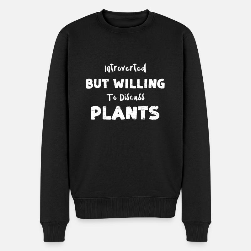 Introverted But Willing To Discu... - Männer Premium Bio Pullover - Schwarz