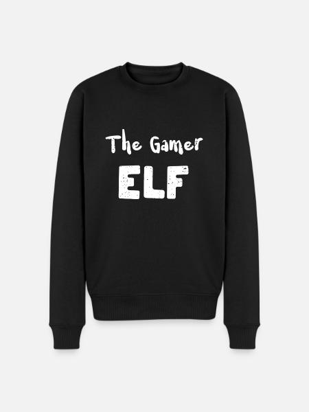 The Gamer Elf - Christmas Elf - Men's Premium Organic Jumper - black