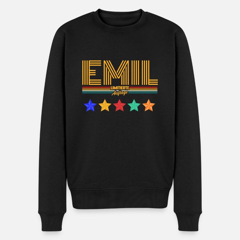 Emil - Männer Premium Bio Pullover - Schwarz