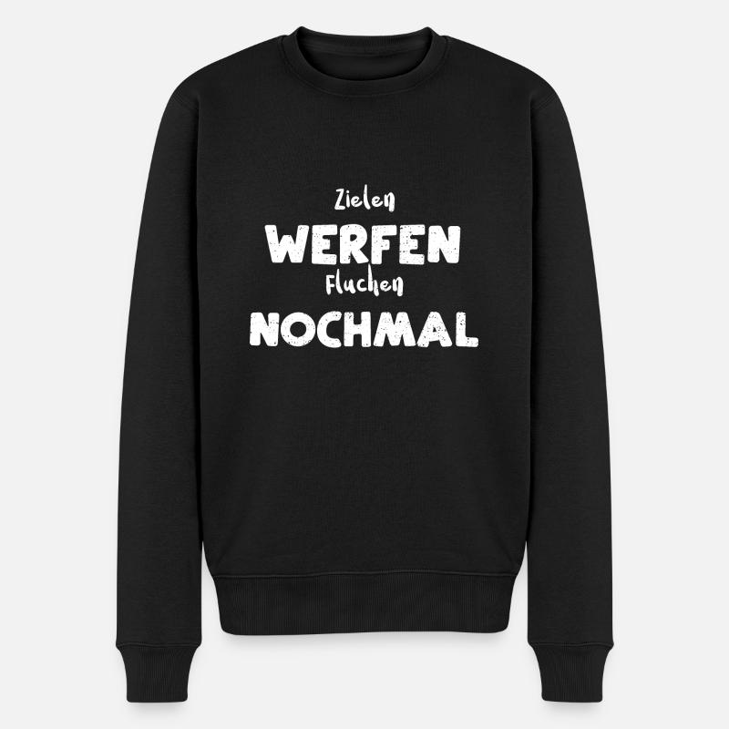 Zielen Werfen Fluchen Nochmal - Männer Premium Bio Pullover - Schwarz