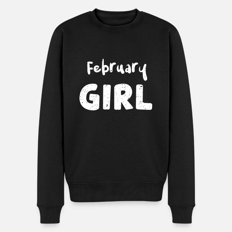 Fille de février - Cheetah - Pull Premium bio Homme - noir