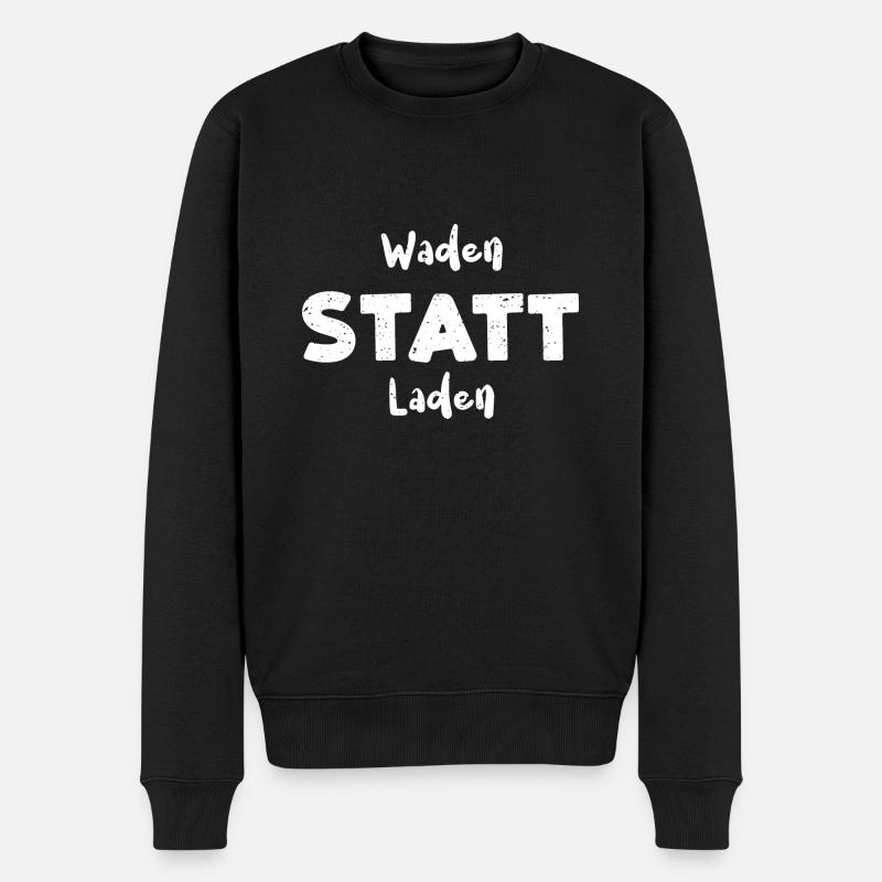 Waden Statt Laden - Bicycle - Männer Premium Bio Pullover - Schwarz