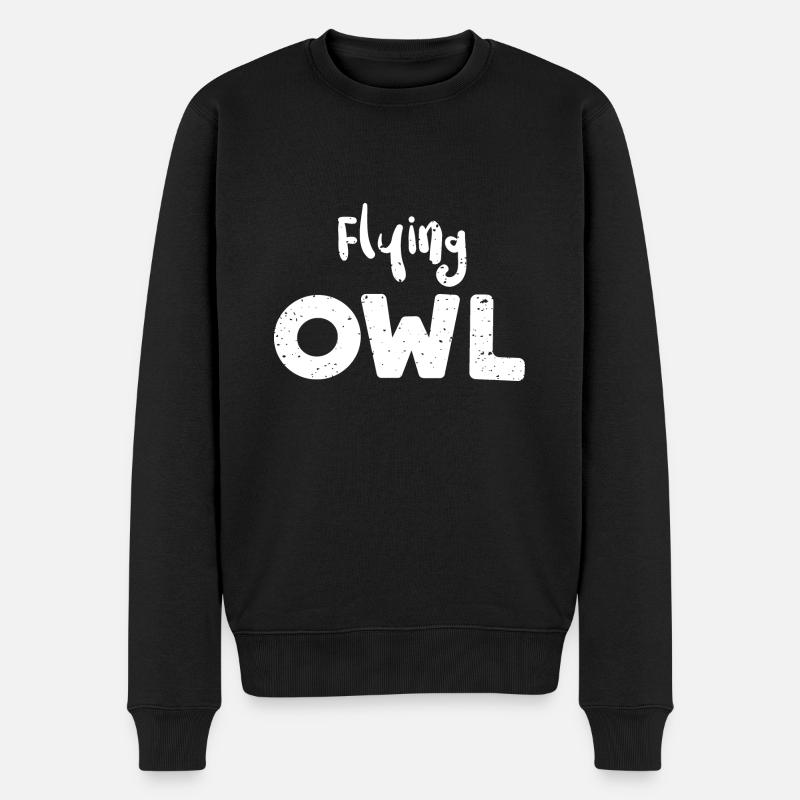 Hibou volant - Oiseaux - Pull Premium bio Homme - noir