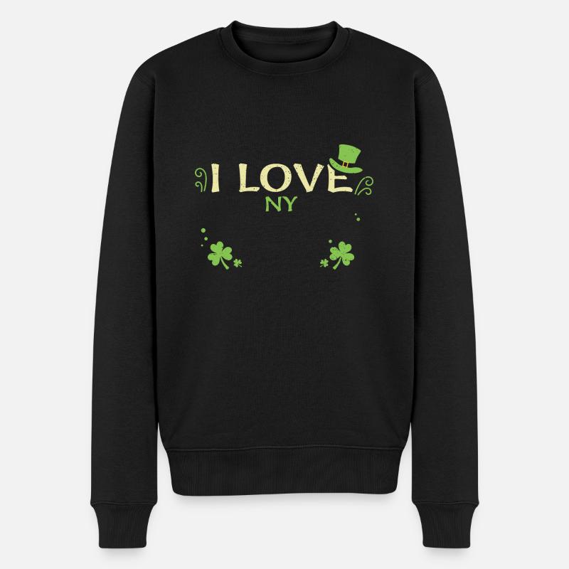 I Love Ny - Saint-Patrick - Pull Premium bio Homme - noir