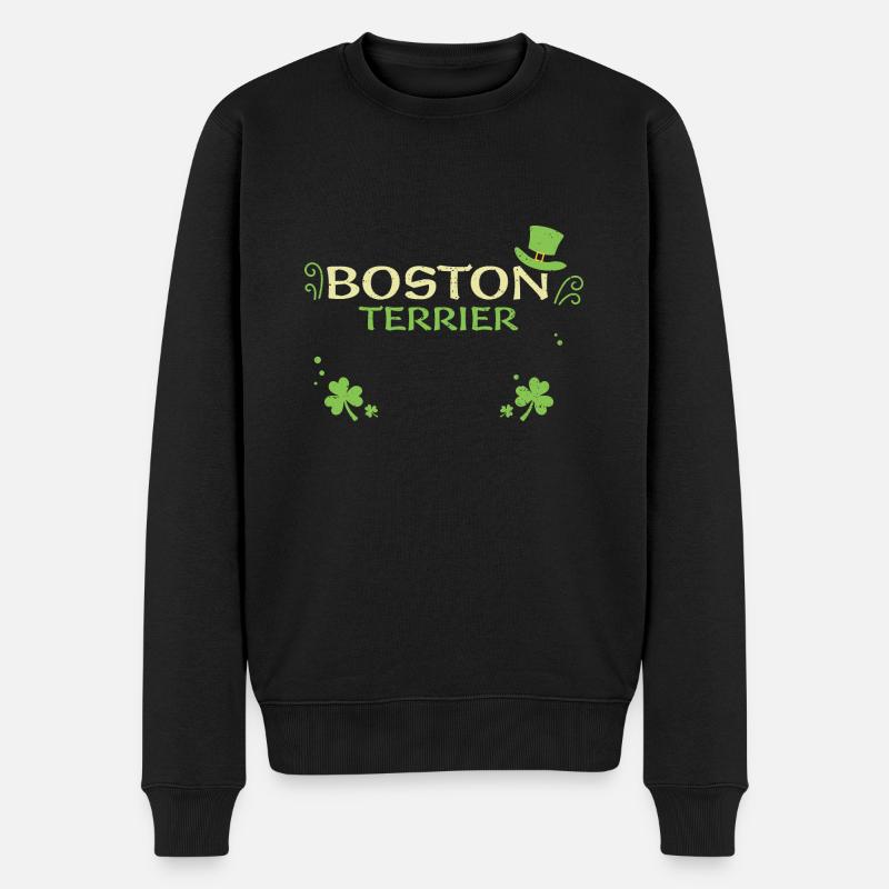 Boston Terrier - Saint-Patrick - Pull Premium bio Homme - noir