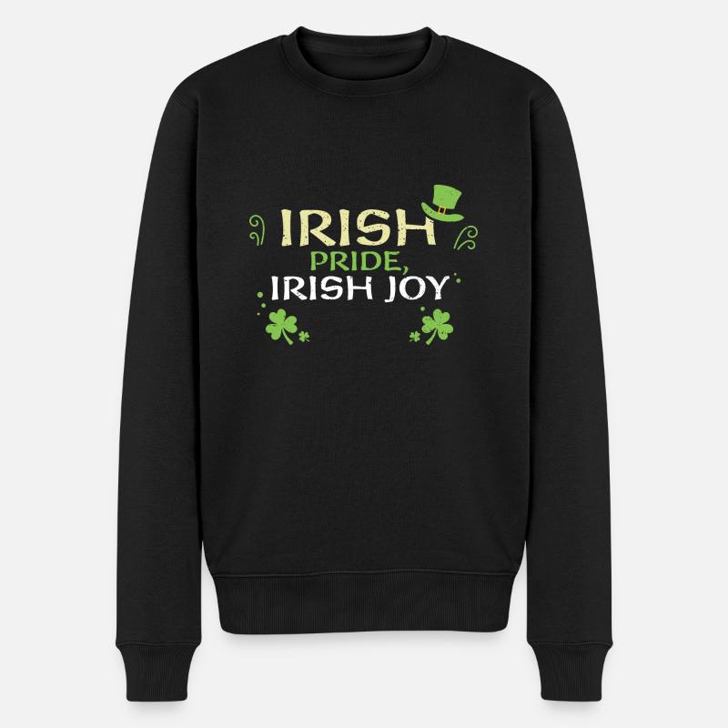 Irish pride, Irish joy - Männer Premium Bio Pullover - Schwarz