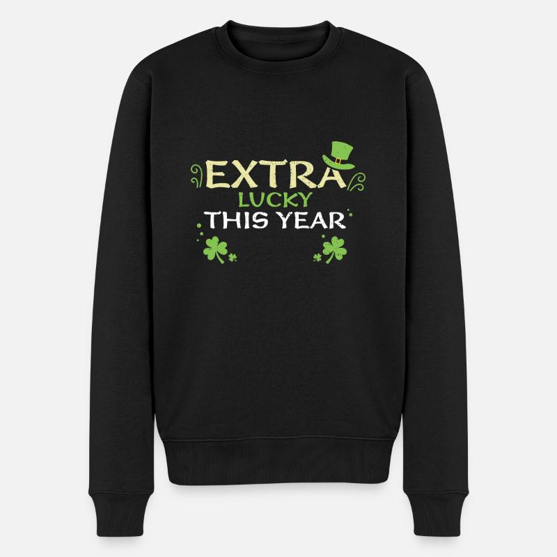 Extra Lucky This Year - Männer Premium Bio Pullover - Schwarz