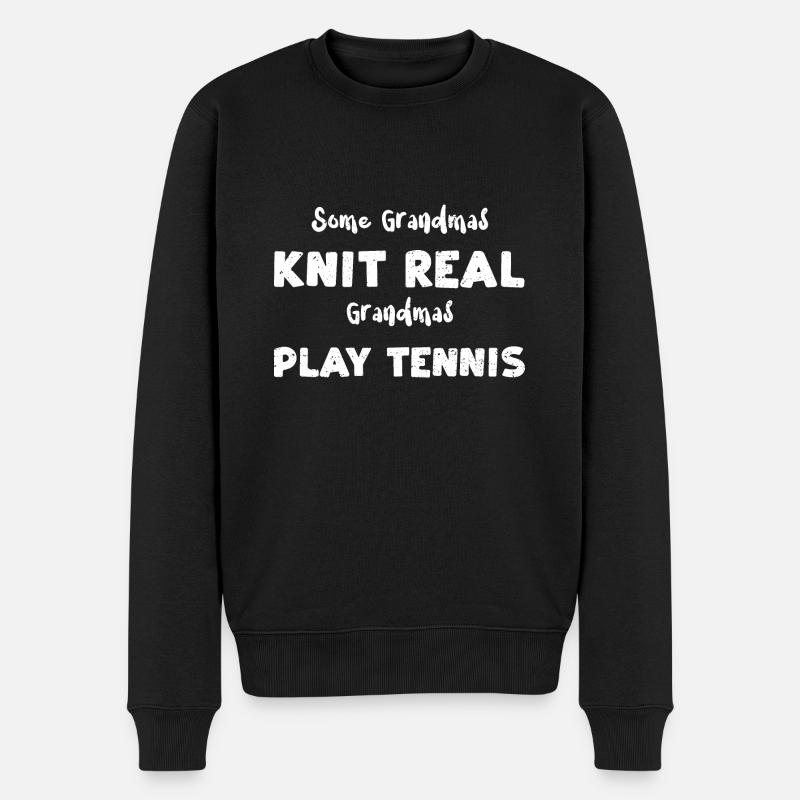 Some Grandmas Knit Real Grandmas... - Männer Premium Bio Pullover - Schwarz