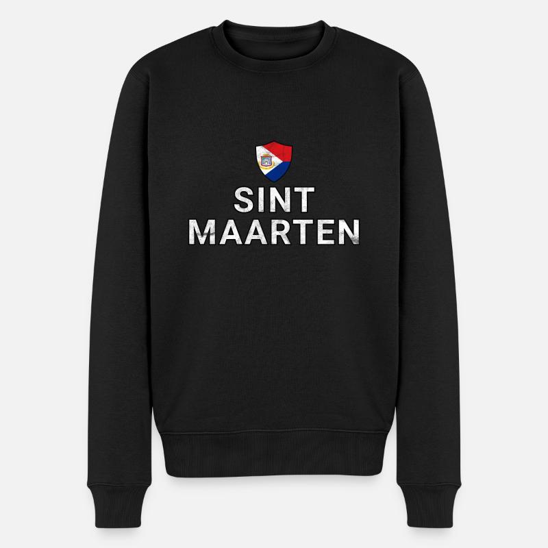 Sint Maarten - Männer Premium Bio Pullover - Schwarz
