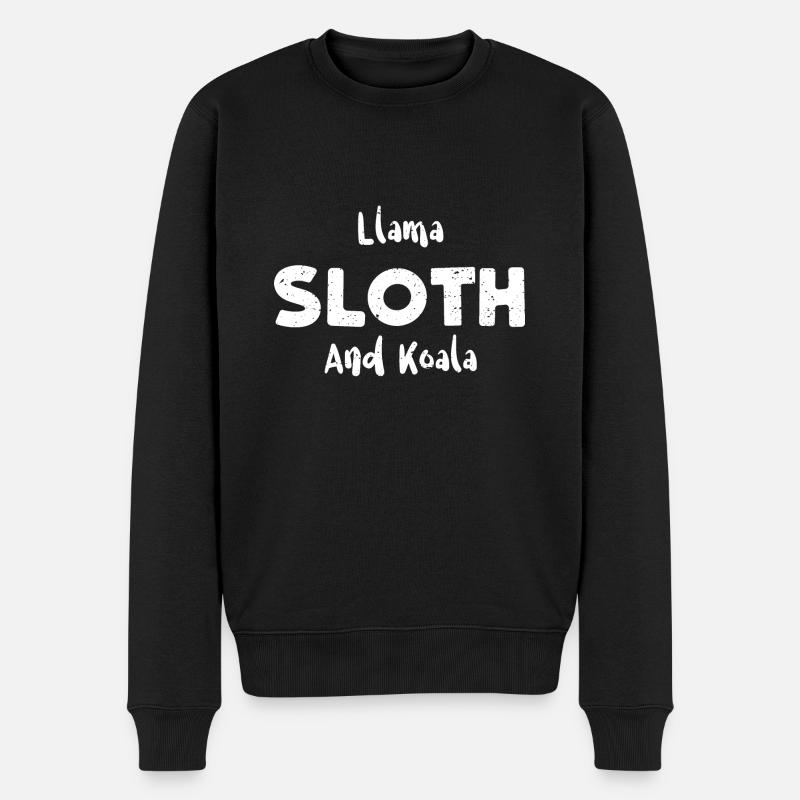 Llama Sloth And Koala - Sloth - Männer Premium Bio Pullover - Schwarz